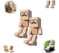 YTDZR Statuetta in Legno Raffigurante Un Uomo Che trema, Decorazione da scrivania Portatile Fatta a Mano for Auto, allevia la stanchezza alla Guida, for Viaggi, spostamenti e casa.(2pcs)
