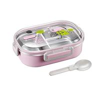 YTEfhdCGP contenitore per il pranzo, Food Grade 304 Stainless Steel Lunch Box with Compartmentalized Teenager's Male and Female Office(Roze)