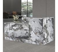 YTElantivo Scrivania per ricevimenti a forma di L con bancone e cassetti chiudibili a chiave, moderna reception bancone per check-out, hall, salone di bellezza