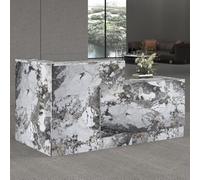 YTElantivo Scrivania per ricevimenti a forma di L con bancone e cassetti chiudibili a chiave, moderna reception bancone per check-out, hall, salone di bellezza