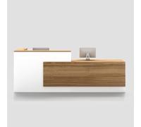 YTElantivo Scrivania per ricevimenti a forma di L con bancone e cassetti chiudibili a chiave, moderna reception bancone per check-out, hall, salone di bellezza