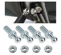 YTFRL 4 perni a sfera da 10 mm con dadi hardware, filettatura 0,8-18 1,4 cm, perno di montaggio con puntone a gas lungo da 1,4 cm, in acciaio al carbonio, con estremità a sfera, per supporto del