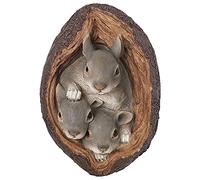 YTFSKFUI 3 scoiattoli ornamenti da giardino all'aperto, appeso in resina albero Hugger, statua da giardino rampicante per le facce degli alberi decorazione del giardino, ornamenti da giardino per