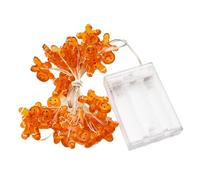 YTFSKFUI Luci di Natale, 5 m, 50 LED, a forma di omino di pan di zenzero, luci di Natale per esterni, a batteria, luci di Natale per interni, luce bianca calda, luci natalizie per casa, feste, camera