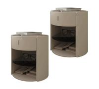 YTGHBIML Comodino moderno rotondo con 1 cassetto e ripiano aperto, comodino con pannello a base di legno, comodino per camera da letto, splendido