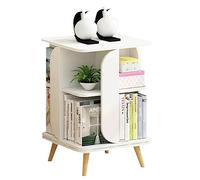 YTGHBIML Libreria angolare girevole a 360° a 2 ripiani, libreria in legno per casa, soggiorno, libreria, organizer per libri, perfetta esposizione