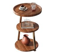 YTGHBIML piccolo tavolino 3 Tier Round End Table Save Space Tavolino da caffè Faux Noce Mdf Impermeabile Tavolino Alto Per Camera Da Letto Comodino Struttura stabile