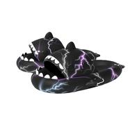 YTHSPNZE Ciabatte Di Squalo, Nuove E Interessanti Pantofole Di Squalo Nuvola, Pantofole Di Squalo Antiscivolo Ad Asciugatura Rapida, Pantofole Di Squalo EVA Starlight-Fulmine nero-40-41