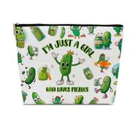 Ythuil Borsa per il trucco con sottaceti, borsa regalo per amanti dei sottaceti, borsa per cosmetici da donna, regalo per i migliori amici, Colorato