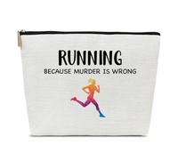 Ythuil Divertente borsa per il trucco da donna, regalo per corridori, regali per corridori, regali per corridori, regali per maratoneta, accessori da corsa per donne, umorismo corsa trucco borse