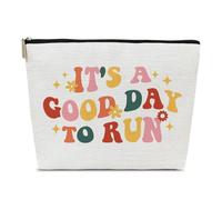 Ythuil Groovy Running Gifts Makeup Bag, regalo per donne, regali per corridori donne, maratona corridore, accessori da corsa per donne, è un buon giorno per correre trucchi cosmetici borsa per borsa,
