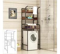 YTLEMON Mensola per lavatrice a 3 livelli, mobile superiore lavatrice con ripiano, sovrapposizione lave biancheria, capacità di carico di 350 kg, 70 x 60 x 190 cm (nero-B, 3 livelli)