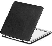 YTLX Specchio compatto per il trucco per la tasca della frizione, specchio cosmetico pieghevole con ingrandimento 1x/2x, portatile bellezza da viaggio, nero