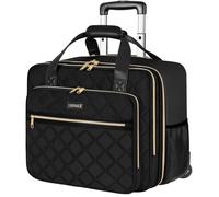 Ytonet Business Trolley per Donna, Valigetta con Ruote per Laptop 17,3 Pollici, Impermeabile Borsa per Laptop da Viaggio, Grande Pilotina Trolley per Vacanza Ufficio Lavoro Scuola College, Nero