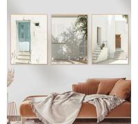 ytonghao Italia Architettura antica Puglia Fotografia Poster e stampe su tela Boho Immagini neutre da parete Decorazioni per la casa 19,6" x 27,5" (50x70 cm) x3 Senza cornice