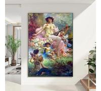 ytonghao Rinascimentale Hans Zatzka Pittura Riproduzione Stampe Poster Nobile Signora nel Giardino Tela Pittura Arte della parete 23,6" x 31,4" (60x80 cm) Senza cornice
