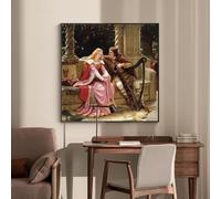 ytonghao Tristano e Isotta di Leighton Stampe su tela Dipinti Arte murale Poster classici Immagini per soggiorno Decorazione per la casa 40x40cm Senza cornice