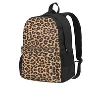 YTORA Divertente zaino con stampa leopardata per ragazze e ragazzi zaini librerie elementari borse scuola media zaino casual da donna, nero, Taglia unica