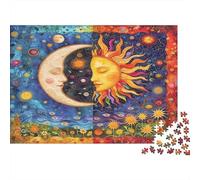 YTPONBCSTUG Sole e luna Puzzle in Legno Impermeabile cartone animato Puzzle Da 1000 Pezzi Regali Per Adulti Colorati Puzzle Per Adulti Giochi Di Puzzle Impegnativi