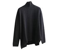 YTR6RTW Spacco Laterale Spessore Maglione Pullover Donne Sciolto Cashmere Dolcevita Grande Formato Maglione Pullover, Pj2118nero, Etichettalia unica