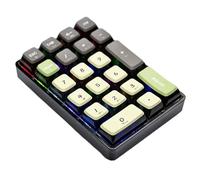 YTrBXZ K21 Bluetooth Numeric KeyPad 21 Chiave Numero Meccanico Trasparente Pad Compatibile con Photoshop Contabilità e dispositivi di Gioco Numpad Wireless per Computer(RGB Light-Green)