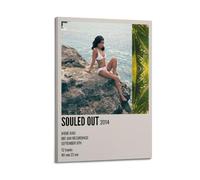 YTRENENRYRY Jhene Aiko Souled Out (3), poster vintage da parete su tela, poster estetici estetici con musica e film, decorazione per soggiorno e camera da letto, 50 x 75 cm, con cornice