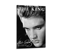 YTRENENRYRY Poster artistico da parete vintage su tela di Elvis Presley The King Poster estetico con musica e film, decorazione per soggiorno e camera da letto, 30 x 45 cm, con cornice