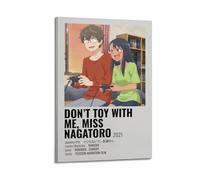 YTRENENRYRY Poster vintage su tela con scritta "Don't Toy With Me, Miss Nagatoro - Poster estetico con musica e film, decorazione per soggiorno e camera da letto, 40 x 60 cm, con cornice