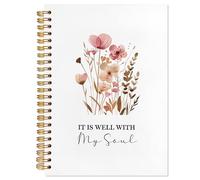 YTRGI It Is Well with My Soul Bible Notebook Journal, taccuino cristiano floreale bohémien per prendere appunti, diario di preghiera per donne, quaderno religioso a spirale 14 x 20 cm