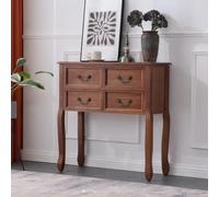 YTSJXN Consolle Ingresso in Legno Massello, Tavolo da Ingresso con Cassetti | Legno Massello, Stile Rustico, Design Salvaspazio, Ampio Contenitore, Multiuso(Light walnut,L80CM/31.4IN)