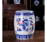 YTSJXN Contenitore per Riso in Ceramica Vintage Dispenser con Coperchio Ermetico in Silicone Barattolo Porta Riso Farina Cereali Secchio da Cucina(Lotus Painting,10 kg/22 lb)