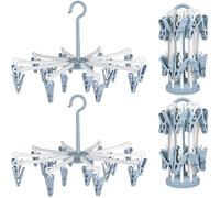 YTSMFL 2 stendibiancheria per calze, giostra, con 40 clip, mini mollette pieghevoli, pieghevoli, per calzini, stendibiancheria