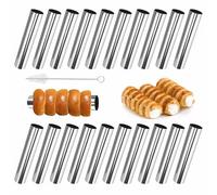 YTSMFL 20 Pezzi Stampi per Cannoli, Cannolis Stampi Set Cannoli in acciaio inossidabile Forma tubi Rotolo Antiaderente Cannoli Stampi Tubi Rotolo di Crema Stampo Cannolis Form Tubi