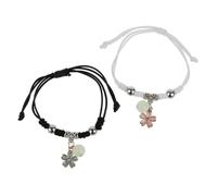 YTtkku 2 braccialetti di corda intrecciata con perline luminose per coppie, amicizia, alla moda, intrecciate, alla moda, braccialetti per promesse, Misura unica, come descritto