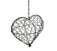 YTtkku Bellissimo rifugio per uccelli a forma di cuore, in metallo robusto, per patio e cortile, resistente alle intemperie