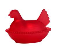 YTtkku Bicchieri di cristallo a forma di pollo, ciotola retrò con coperchio, piatto da dessert ciotola per snack ornamento per decorazioni per la casa barattoli con coperchio decorativo