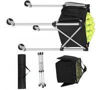 YTtkku Facile da spostare porta palline da tennis con rotolamento liscio e tessuto Oxford rinforzato per un uso regolare e sottile carrello da tennis
