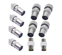 YTtkku Kit di connettori satellitari per riparazione estensione cavo coassiale 4 pz maschio e 4 adattatori femmina con 2 adattatori femmina maschio