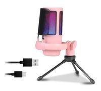 YTtkku Microfono USB a condensatore con illuminazione e tocco muto 30Hz-18KHz per PC Laptop Game Mic per streaming e podcasting microfono per laptop
