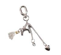 YTtkku Portachiavi alla moda con nappe a forma di cavallo, ciondolo in metallo a forma di cuore, per trasportare tutti i giorni i membri della famiglia o zaino, B, Taglia unica