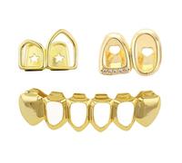 YTtkku Set di gioielli per il corpo in ottone con design doppio lato cavo portatile 4 cm 3 pezzi per più occasioni opzioni oro argento doppio piercing gioielli cavo, Misura unica, come descritto, come