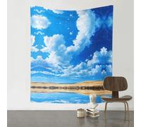 YTUOPWE Arazzo decorativo, 152,4 x 129,5 cm, campi di grano sotto il cielo blu, immagine morbida, resistente, delicata sulla pelle, leggero, da appendere alla parete, per interni ed esterni