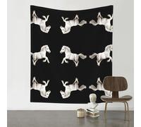 YTUOPWE Arazzo decorativo 152,4 x 129,5 cm, immagine del cavallo bianco al galoppo, morbido, resistente, delicato sulla pelle, leggero, da appendere alla parete per interni ed esterni
