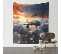 YTUOPWE Arazzo decorativo 152,4 x 129,5 cm, motivo: aeroplani in volo con immagine morbida, resistente, delicato sulla pelle, leggero, da appendere alla parete per interni ed esterni
