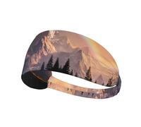 YTUOPWE Arcobaleno dietro le montagne Picture Elastic Esercizio Fascia Sport Head Tie per uomini e donne, morbido, ad asciugatura rapida