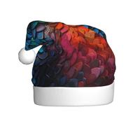 YTUOPWE Arcobaleno frammenti squame di pesce Immagine Cappello di Natale per adulti materiale è morbido e leggero