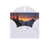 YTUOPWE Biglietto bianco per le vacanze con motivo a quadri e perla bel blocco note bianco La luce del mattino in montagna Immagine