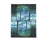 YTUOPWE Biglietto di auguri blu per le vacanze con biglietto bianco e perla bel blocco note bianco La vista dalla finestra Immagine