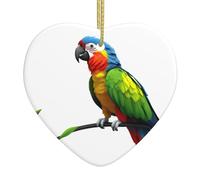 YTUOPWE Ciondolo a forma di pappagallo canto in ceramica con corda metallica dorata per appendere facilmente la decorazione