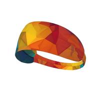 YTUOPWE Fascia elastica colorata con immagini poligonali per esercizi sportivi, per uomini e donne, morbida, ad asciugatura rapida